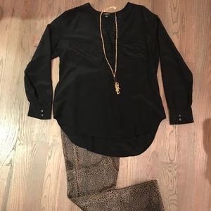 Ann Taylor silk black top sz XL 💕